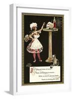 French Maid Toasting Skull-null-Framed Art Print