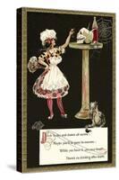 French Maid Toasting Skull-null-Stretched Canvas