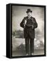 French Man in a Black Suit with a Pekingese Dog Under Each Arm-null-Framed Stretched Canvas