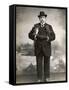 French Man in a Black Suit with a Pekingese Dog Under Each Arm-null-Framed Stretched Canvas