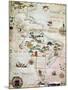 French Map of Central and South America, French, 1550-null-Mounted Giclee Print