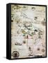 French Map of Central and South America, French, 1550-null-Framed Stretched Canvas