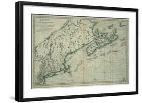 French Map of Nova Scotia and New England during Revolutionary War-null-Framed Giclee Print