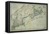 French Map of Nova Scotia and New England during Revolutionary War-null-Framed Stretched Canvas