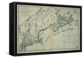 French Map of Nova Scotia and New England during Revolutionary War-null-Framed Stretched Canvas