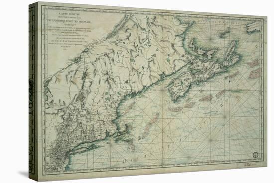 French Map of Nova Scotia and New England during Revolutionary War-null-Stretched Canvas