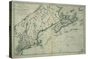 French Map of Nova Scotia and New England during Revolutionary War-null-Stretched Canvas