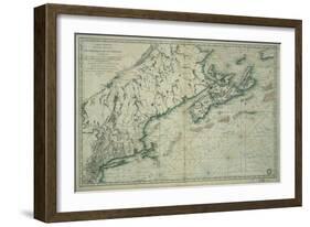 French Map of Nova Scotia and New England during Revolutionary War-null-Framed Giclee Print