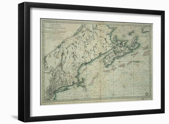 French Map of Nova Scotia and New England during Revolutionary War-null-Framed Giclee Print