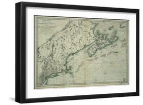 French Map of Nova Scotia and New England during Revolutionary War-null-Framed Giclee Print