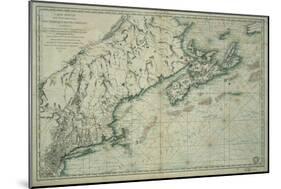 French Map of Nova Scotia and New England during Revolutionary War-null-Mounted Giclee Print