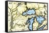 French Map of the Great Lakes and Upper Mississippi River Region, c.1700-null-Framed Stretched Canvas