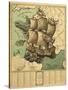 French Map-Vintage Apple Collection-Stretched Canvas