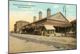 French Market and Red Store, New Orleans, Louisiana-null-Mounted Art Print