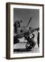 French Mechanics Overhauling a Fighter Plane-null-Framed Giclee Print