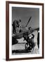 French Mechanics Overhauling a Fighter Plane-null-Framed Giclee Print