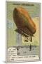 French Military Airship Malecot, Issy, France, 1908-null-Mounted Giclee Print