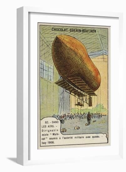 French Military Airship Malecot, Issy, France, 1908-null-Framed Giclee Print