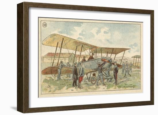 French Military Biplane-null-Framed Giclee Print