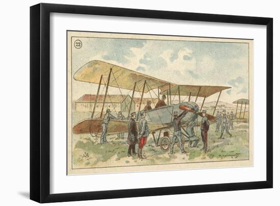 French Military Biplane-null-Framed Giclee Print