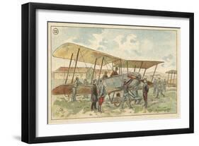 French Military Biplane-null-Framed Giclee Print