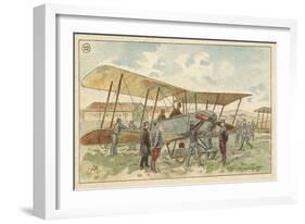 French Military Biplane-null-Framed Giclee Print