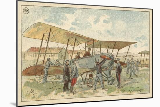 French Military Biplane-null-Mounted Giclee Print