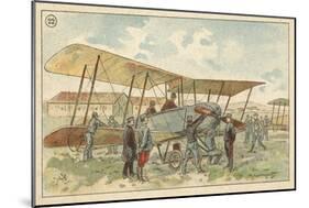 French Military Biplane-null-Mounted Giclee Print