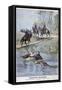 French Military Maneuvers, Fording a River, 1898-Henri Meyer-Framed Stretched Canvas