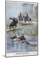 French Military Maneuvers, Fording a River, 1898-Henri Meyer-Mounted Giclee Print