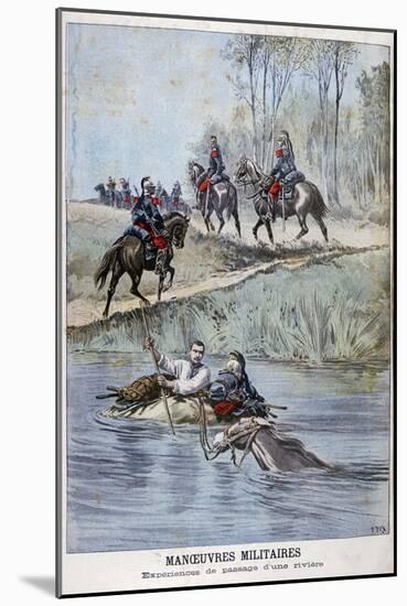 French Military Maneuvers, Fording a River, 1898-Henri Meyer-Mounted Giclee Print