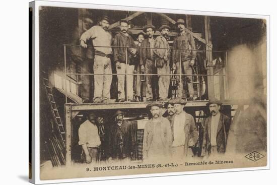 French Miners at Montceau-Les- Mines Central France-null-Stretched Canvas