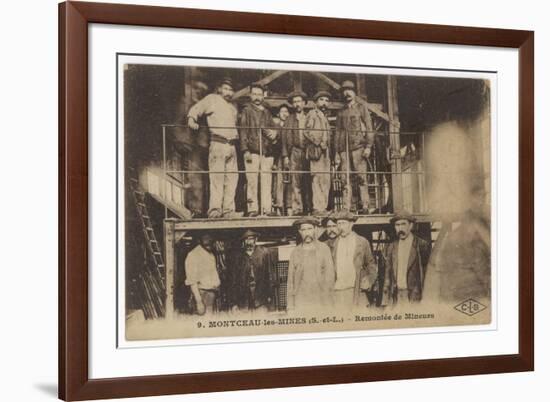 French Miners at Montceau-Les- Mines Central France-null-Framed Premium Giclee Print