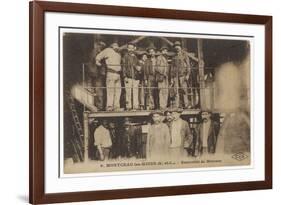 French Miners at Montceau-Les- Mines Central France-null-Framed Premium Giclee Print