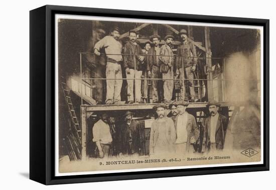 French Miners at Montceau-Les- Mines Central France-null-Framed Stretched Canvas