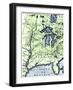 French Missionary Louis Hennepin's Map of the Mississippi River Valley and Other Areas, c.1697-null-Framed Giclee Print