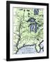 French Missionary Louis Hennepin's Map of the Mississippi River Valley and Other Areas, c.1697-null-Framed Giclee Print