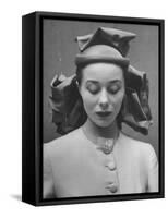 French Model Showing Off New Spring Hat Design-Gordon Parks-Framed Stretched Canvas