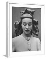 French Model Showing Off New Spring Hat Design-Gordon Parks-Framed Photographic Print