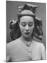 French Model Showing Off New Spring Hat Design-Gordon Parks-Mounted Photographic Print