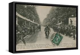 French Motorcycle Grand Prix, Fontainebleau, 22 June 1913. Lavanchy Winning-French Photographer-Framed Stretched Canvas