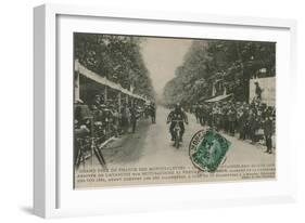 French Motorcycle Grand Prix, Fontainebleau, 22 June 1913. Lavanchy Winning-French Photographer-Framed Giclee Print