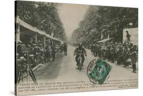 French Motorcycle Grand Prix, Fontainebleau, 22 June 1913. Lavanchy Winning-French Photographer-Stretched Canvas
