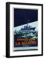 French Navy Recruitment Poster, C1930-1945-Roger Levasseur-Framed Giclee Print