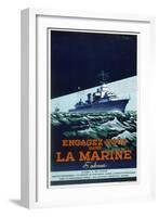 French Navy Recruitment Poster, C1930-1945-Roger Levasseur-Framed Giclee Print