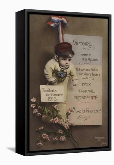 French New Year's Card, 1916-null-Framed Stretched Canvas
