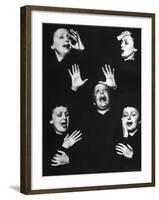 French Nightclub Singer Edith Piaf Singing During Her Performance at the Versailles Nightclub-Allan Grant-Framed Premium Photographic Print