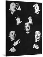 French Nightclub Singer Edith Piaf Singing During Her Performance at the Versailles Nightclub-Allan Grant-Mounted Premium Photographic Print