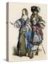 French Noble Pair 1680-null-Stretched Canvas