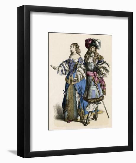 French Noble Pair 1680-null-Framed Art Print